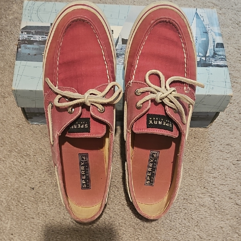 Sperry Women's Red Canvas Boat Shoes